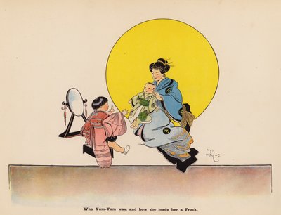 Bir Japon Bebeğin Maceraları için illüstrasyon (renkli taş baskı) by Henry Mayer