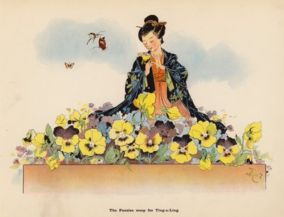 Bir Japon Bebeğin Maceraları için illüstrasyon (renkli taş baskı) by Henry Mayer