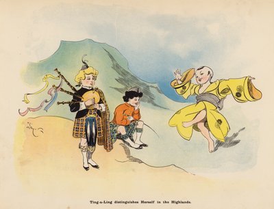 Bir Japon Bebeğin Maceraları için illüstrasyon (renkli taş baskı) by Henry Mayer