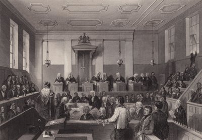 Merkez Ceza Mahkemesi, Old Bailey, Londra (gravür) by Henry Melville