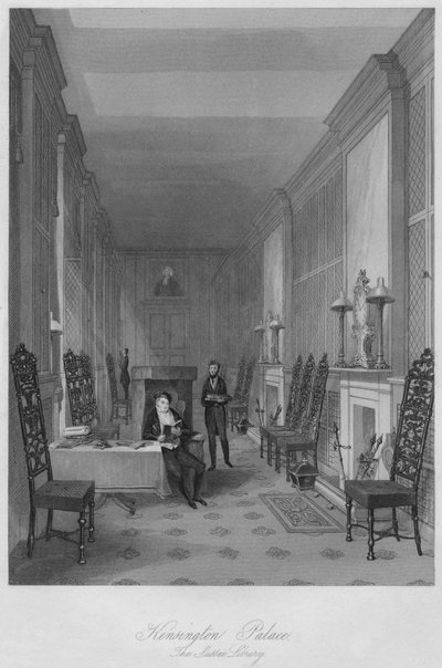 Kensington Sarayı. Sussex Kütüphanesi, c1841 by Henry Melville