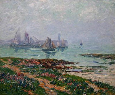 Balıkçı tekneleri ile sahil sahnesi by Henry Moret