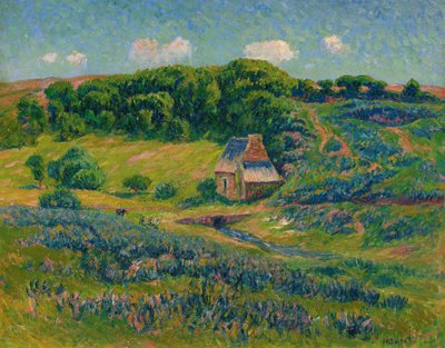 Breton kırsalında çiftlik. by Henry Moret