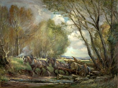Kereste Taşıma, Stirlingshire, İskoçya by Henry Morley