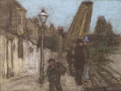 Thames kıyısındaki ev (pastel) by Henry Muhrmann