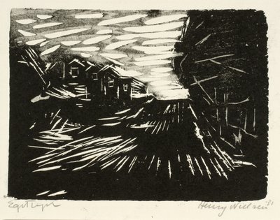 Geniş yol, evler, ağaçlar by Henry Nielsen