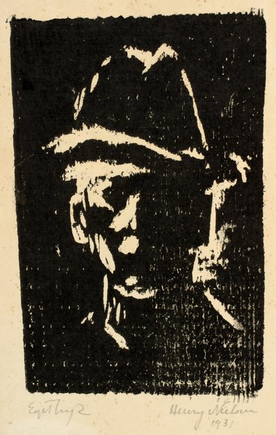 Şapkalı erkek portre by Henry Nielsen