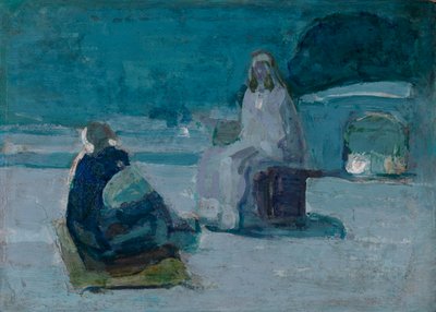 Bir Çatıda İsa ve Nicodemus için Çalışma, yaklaşık. 1923. by Henry Ossawa Tanner