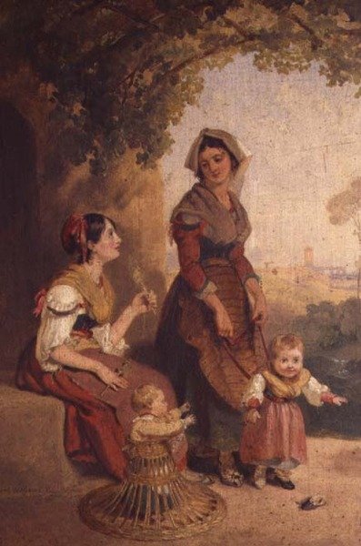 İki Romalı hanım ve çocukları by Henry Penry Williams