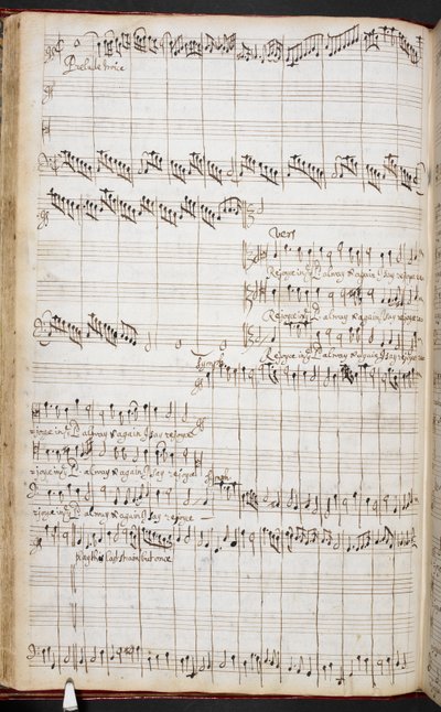Purcell'in 'Rab'de her zaman sevinin' imza puanı, RM20.h.8, f.37v, c.1680-90 (kağıt üzerine kalem ve mürekkep) by Henry Purcell