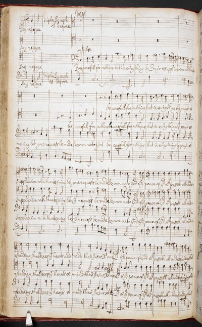 Purcell'in 'Rab'de her zaman sevinin' imza puanı, RM20.h.8, f.38v, c.1680-90 (kağıt üzerine kalem ve mürekkep) by Henry Purcell
