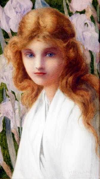 İrisler, c.1885 (geso üzerinde tempera) by Henry Ryland