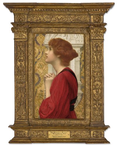 Korunan Alev (panel üzerine yerleştirilmiş kağıt üzerinde arap zamkı ile zenginleştirilmiş kurşun kalem, sulu boya ve gövde rengi) by Henry Ryland