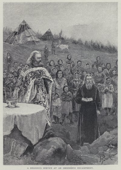 Orozhanni kampında (lito) bir dini hizmet by Henry Sandham