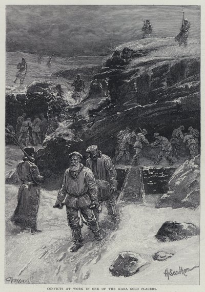 Kara altın plaserlerinden (lito) birinde çalışan hükümlüler by Henry Sandham