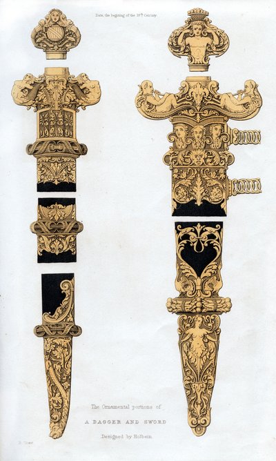 Hançer ve kılıç, 16. yüzyılın başları, 1843. by Henry Shaw