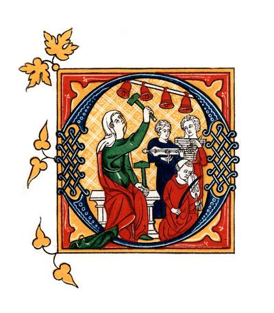 İlk harf O, 14. yüzyıl, 1843. by Henry Shaw