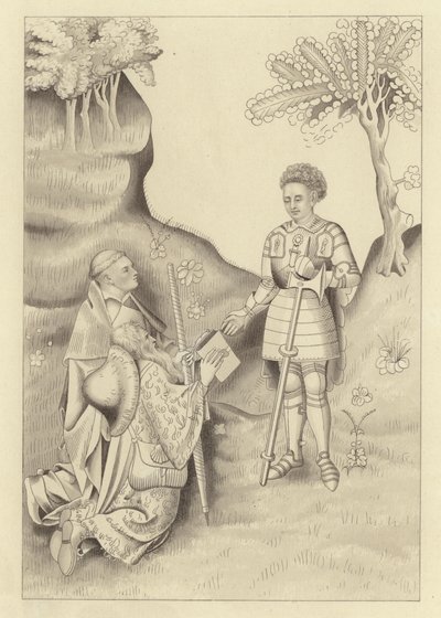 John Lydgate, kitabını Salisbury Kontu'na sunarken by Henry Shaw
