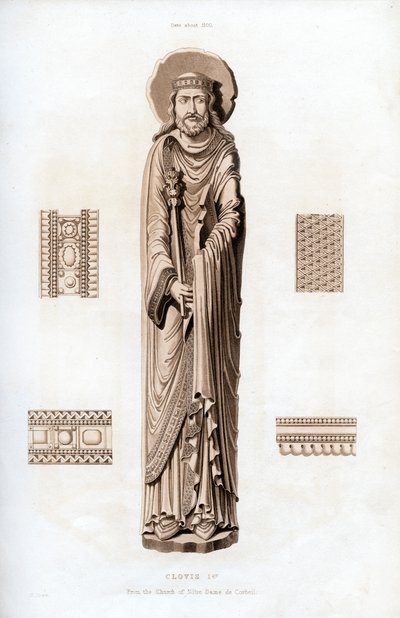 Kral Clovis I, c1100, 1843. by Henry Shaw