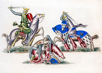 Savaşan şövalyeler, c1260, 1843. by Henry Shaw