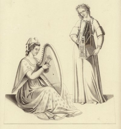 14. yüzyılın başlarında arp ve org çalan bayanlar by Henry Shaw