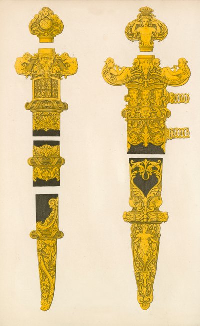 Holbein tarafından tasarlanan Hançer ve Kılıcın Süs Parçaları, 16. yüzyılın başlarında by Henry Shaw