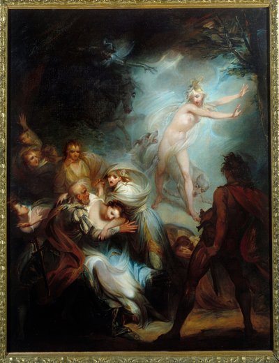 Perili orman. Henry Singleton (1766 - 1839) tarafından yapılan boyama. by Henry Singleton