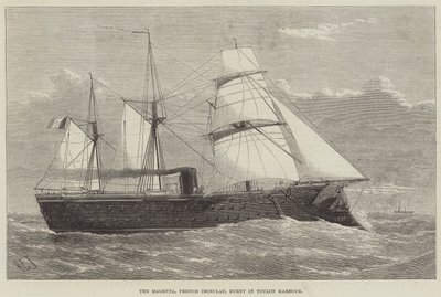 ಮೆಜೆಂಟಾ, ಫ್ರೆಂಚ್ ಐರನ್‌ಕ್ಲಾಡ್, ಟೌಲನ್ ಹಾರ್ಬರ್ ಟರ್ಕ್‌ನಲ್ಲಿ ಸುಟ್ಟುಹೋಯಿತು by Henry Spernon Tozer