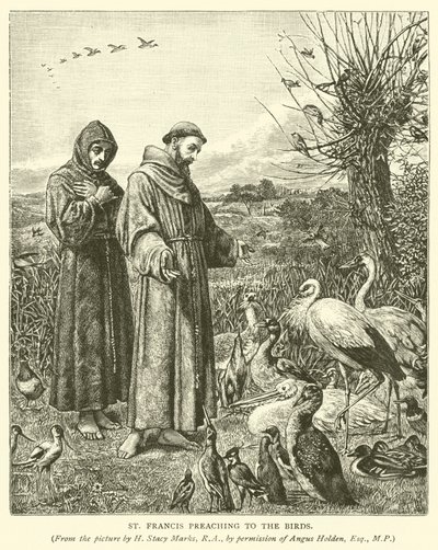 Aziz Francis kuşlara vaaz veriyor by Henry Stacey Marks