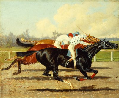 Galilee, Dobbins ve Domino Geleceğin Riskinde Koşuyor, Belmont Park by Henry Stull