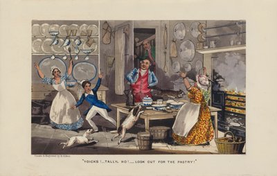 Mutfakta kaos (renkli gravür) by Henry Thomas (after) Alken