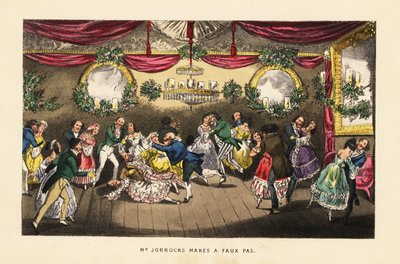 Paris'teki lüks bir baloda vals sırasında çarpışan dansçılar by Henry Thomas (after) Alken