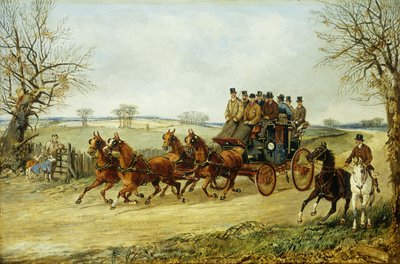 Sonbahar Yolunda Bir Koç ve Dörtlü, by Henry Thomas Alken