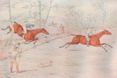 Engelli Koşu: Güçlü bir öküz çitini örtmek. Yüzlerce aşağı!, 1927 by Henry Thomas Alken