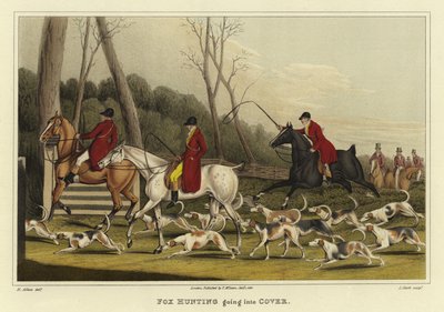 Fox Hunting Gizliliğe Giriyor (chromolitho) by Henry Thomas Alken