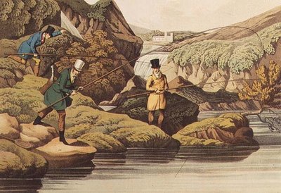 Somon Balıkçılığı, I. Clark tarafından auqatinted, pub. Thomas McLean tarafından, 1820 (aquatint) by Henry Thomas Alken