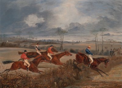 Bir engelli koşudan sahneler: Bir Çit Almak, yakl. 1845. by Henry Thomas Alken