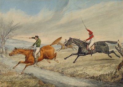 Engelli Koşu: Çay İçen Üç Binici (kağıt üzerinde kalem ve tuvalet) by Henry Thomas Alken