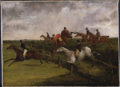 Grand Leicestershire Engelli Koşu, 12 Mart 1829: Tehlike Belirtileri by Henry Thomas Alken