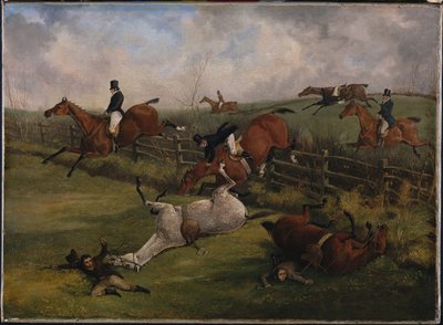 Grand Leicestershire Engelli Koşusu, 12 Mart 1829: Başka Hiçbir Ülkenin Sergileyemeyeceği Zengin Bir Sahne by Henry Thomas Alken