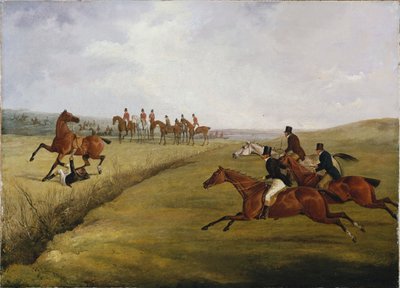 Grand Leicestershire Engelli Koşu, 12 Mart 1829: Felaketin Doruk Noktası by Henry Thomas Alken