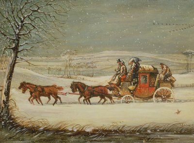 Kışın Kraliyet Postası (panelde yağ) by Henry Thomas Alken