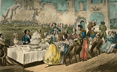 Tablo dHôte- Su, beyan ederim, - içinde solucanlar varken, 1838 by Henry Thomas Alken