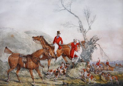 Fox Treeing, c.1830 (kağıt üzerine kalem ve suluboya) by Henry Thomas Alken