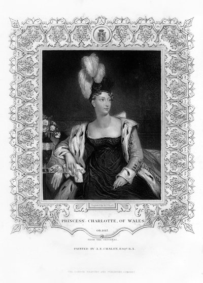 Galler Prensesi Charlotte Augusta, 19. yüzyıl. by Henry Thomas Ryall