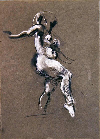 Kadın çıplak ayakta, c.1900 (kağıt üzerinde tebeşir) (367144