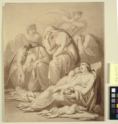 Masumların Katliamı sonrası ağlayan anneler by Henry Tresham