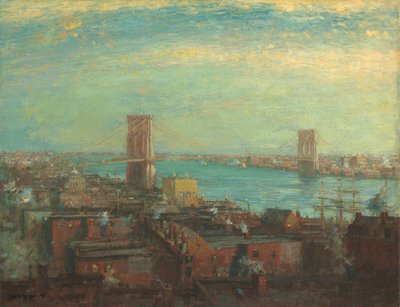 Brooklyn Köprüsü by Henry Ward Ranger