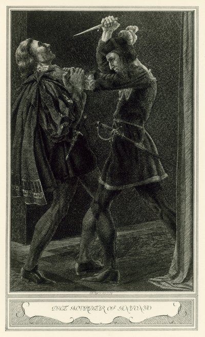Malfi Düşesi John Webster: Antonio Cinayeti (litho) by Henry Weston Keen