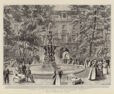 St Bartholomew Hastanesinde Bahçede Bir Yaz Günü by Henry William Brewer